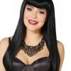 Spirit Halloween Long Black Wig with Bangs -HALLOWEEN COSTUMES Sales 00531681 a
