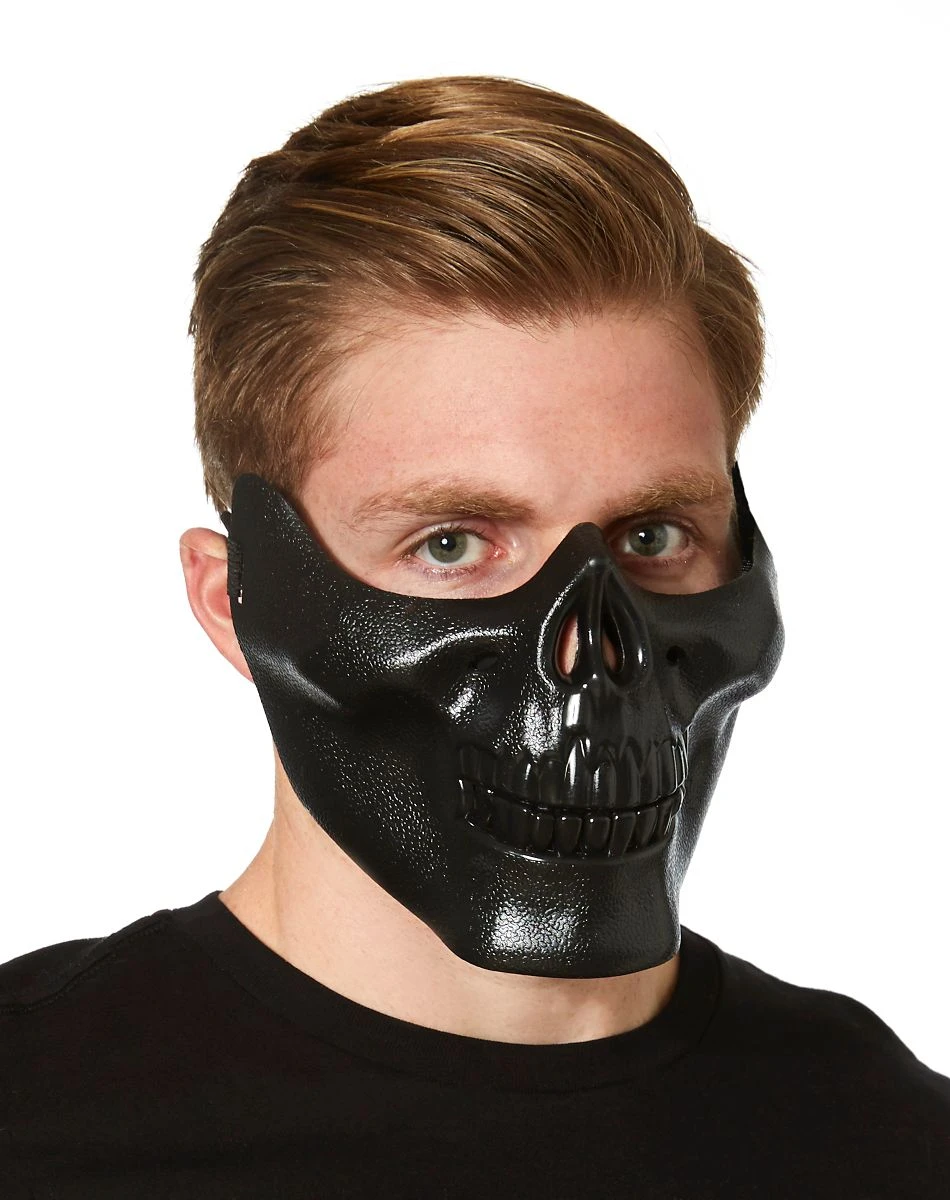 Spirit Halloween Black Metallic Skull Half Mask 4 Spirit Halloween Black Metallic Skull Half Mask - Image 2