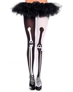 Spirit Halloween Black and White Skeleton Tights