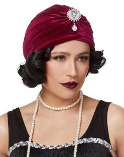 Spirit Halloween '20s Burgundy Gem Turban Head Wrap