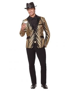 Spirit Halloween Adult '20s Gold and Black Jacket