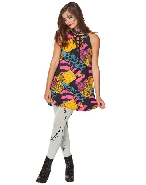 Spirit Halloween Adult Colorful Patchwork Sally Dress - The Nightmare Before Christmas -HALLOWEEN COSTUMES Sales 01508662 a