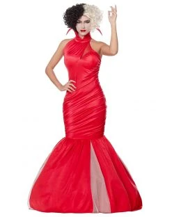 Spirit Halloween Adult Red Cruella Dress - Disney Cruella